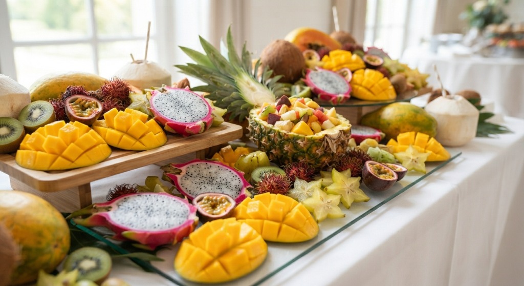 Buffet Sculptures Fruits Exotiques Pitaya Mangue
