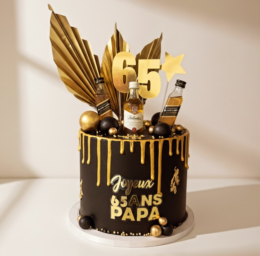 Gâteau Prestige Black Label & Drip Or 24K