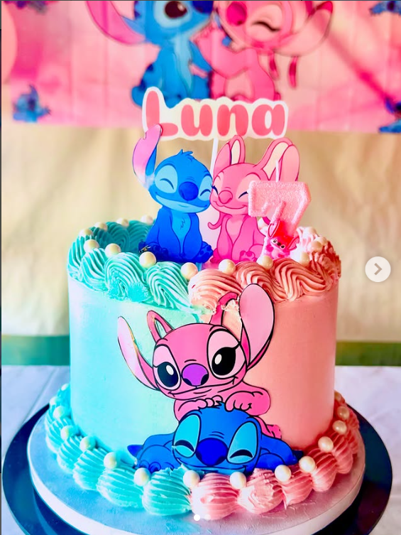 Gâteau Stitch et Angel Disney Luna 7 Ans