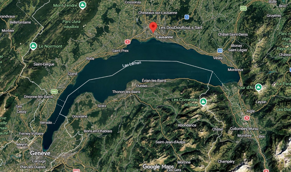 Carte Satellite Zone d'Intervention Arc Lémanique Vaud & Genève Les DouDouRouLs